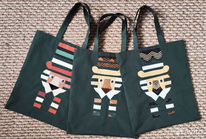 Шопер (торба) с аппликацией из ткани