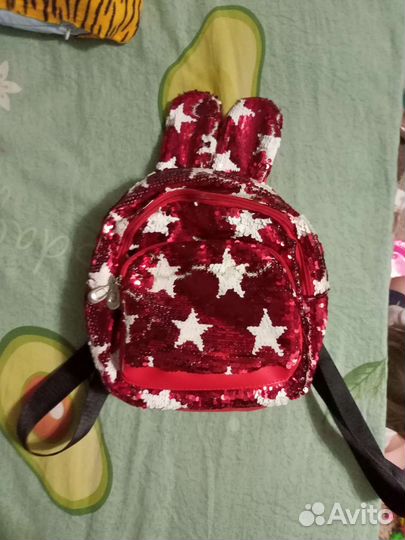 Рюкзак с пайетками и ушками