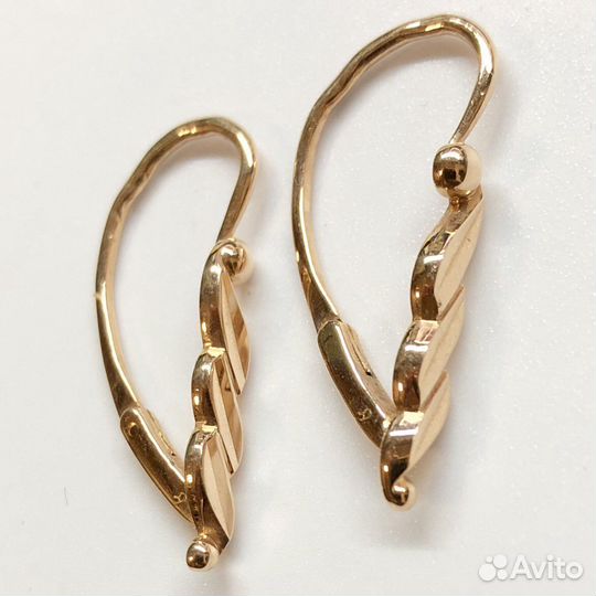 Золотые серьги 585 пробы СССР