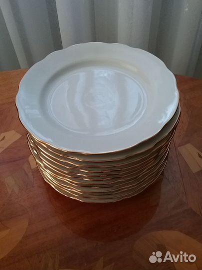 Тарелки фарфор с позолотой Дулёво новые