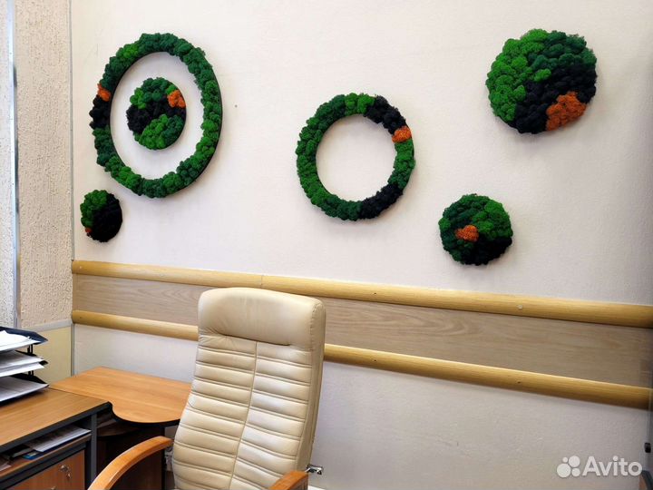 Панно из мха, картины из стабилизированного мха