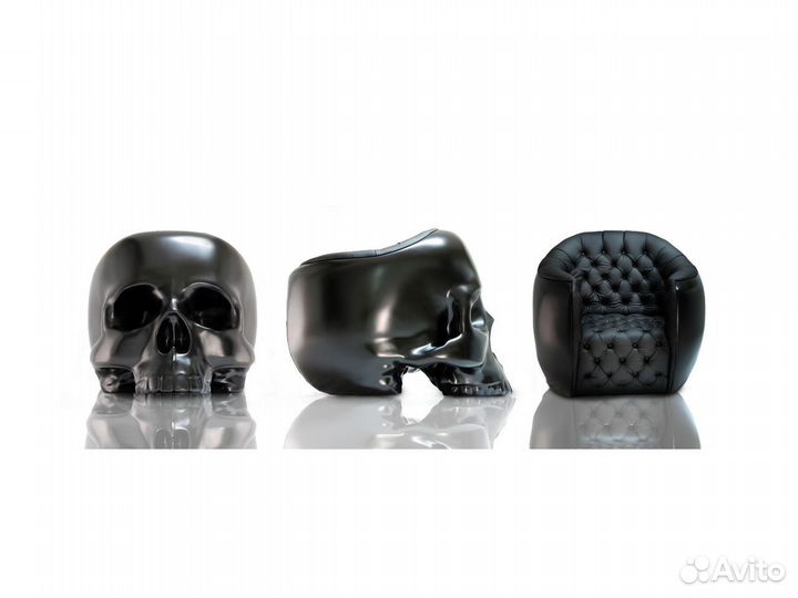 Современная скульптура Кресло череп 120 см
