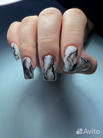 Маникюр гель лак наращивание