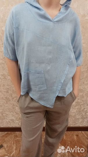 Льняная блузка женская размер 48-50