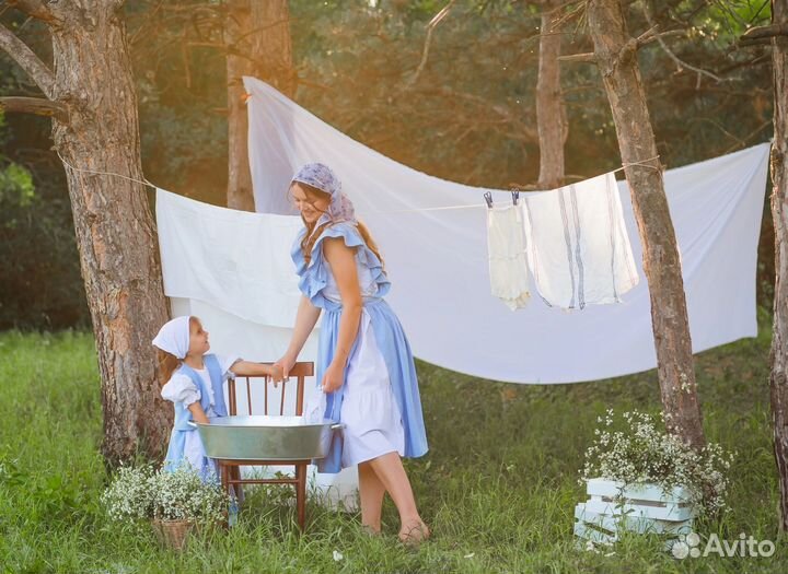 Винтажный комплект для фотосессии мама и дочь