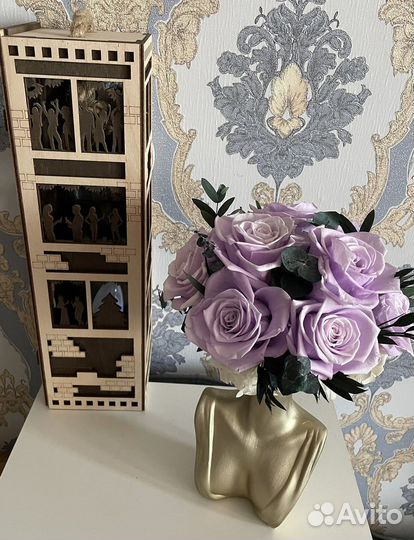 Розы в кашпо стабилизированные цветы