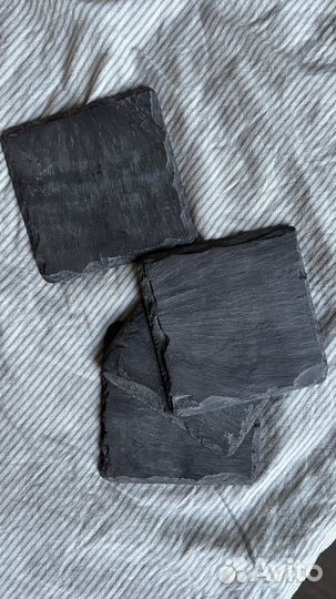 Подставки под бокалы и кружки. Натуральный сланец