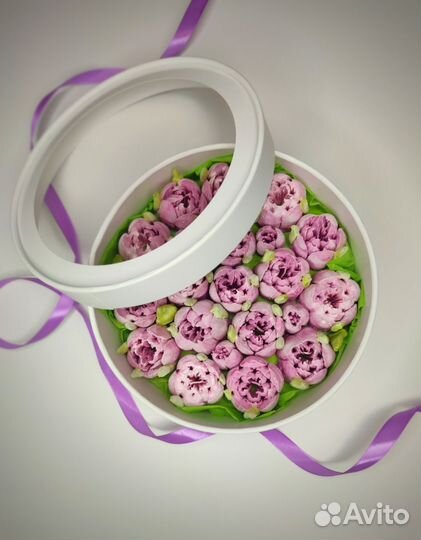 Зефирные цветы в коробке