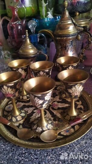 Поднос и 6 рюмок Индия