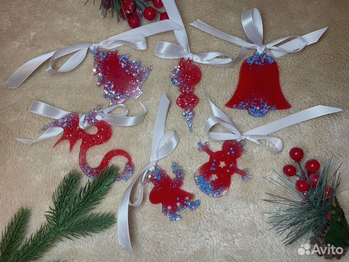 Ёлочные игрушки из эпоксидной смолы