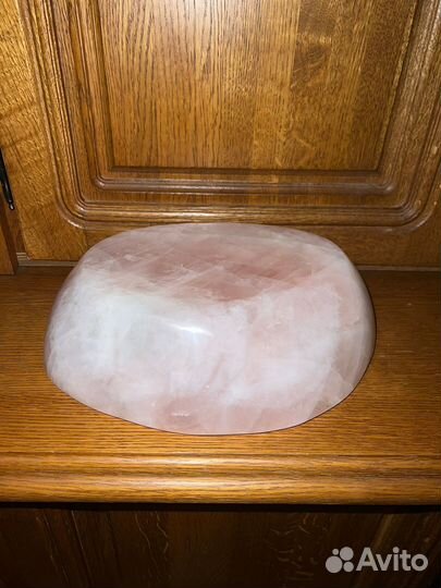 Шикарная большая чаша из розового кварца
