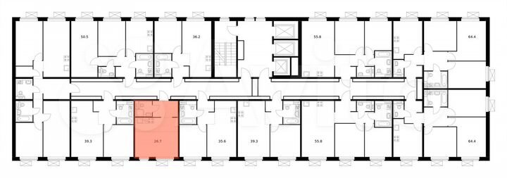 Квартира-студия, 26,7 м², 25/25 эт.