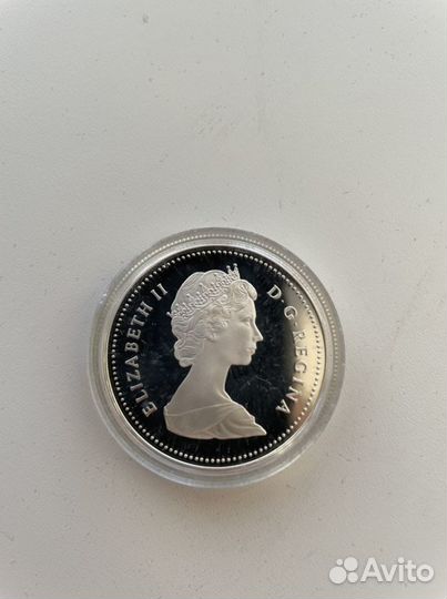 1 доллар Канада 1987г. Серебро