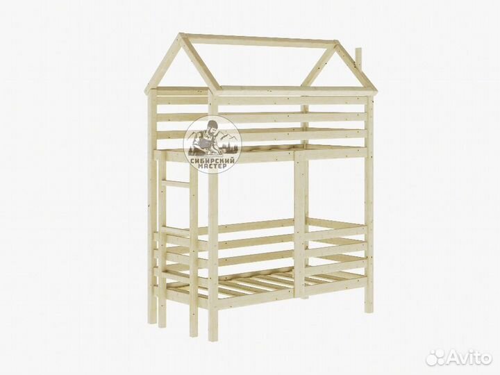 Двухъярусная детская кровать из дерева