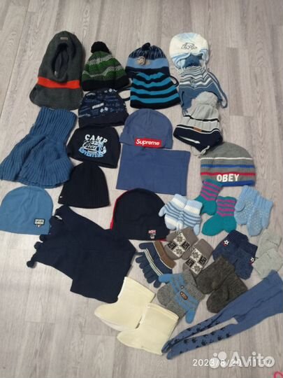 Шапки шарфы перчатки для мальчика от года до 5 лет
