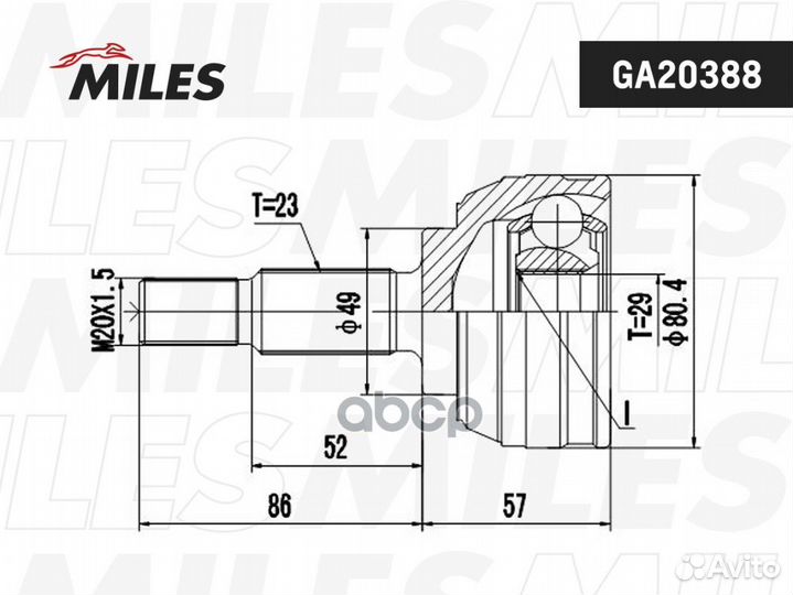 ШРУС renault clio 1.4-1.5D 04- нар. renault 60 01