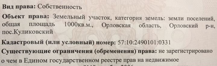 Участок 10 сот. (ИЖС)