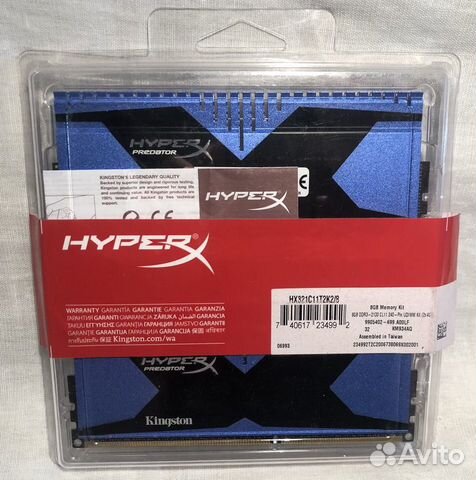 На гарантии HyperX Predator DDR3 hx321c11t2k2/8