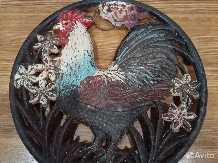 Винтажная подставка под горячее чугун 