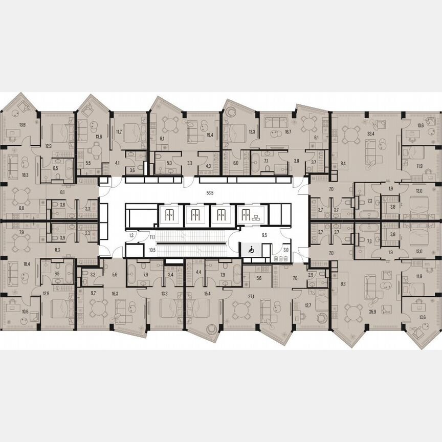 4-к. квартира, 104,7 м², 35/39 эт.