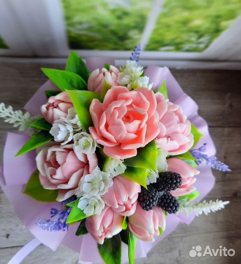 Букет цветов из мыла