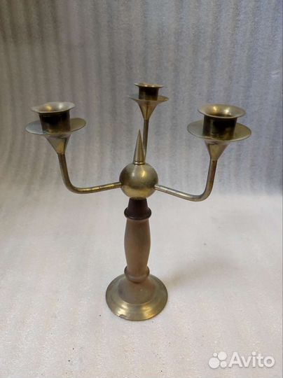 Старинный подсвечник бронза