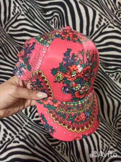 Бейсболка кепка, стильная, яркая, хохлома