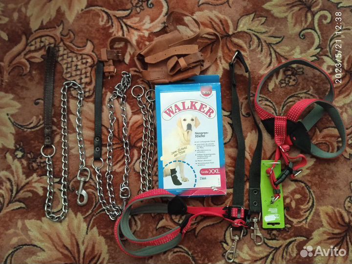 Шлейки, поводки, удавка, сворка, намордник, обувь