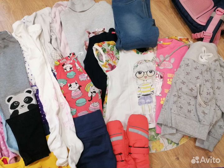 Одежда на девочку 6-7 лет пакетом