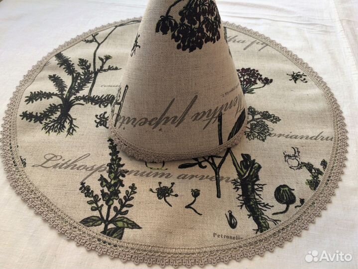 Салфетка сервировочная круглая 37см -№5, полульнян