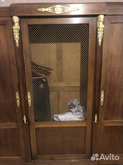 Антикварный старинный книжный шкаф стиль ампир