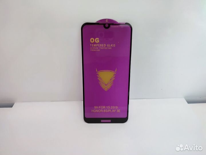 Защитное стекло Honor 8S противоударное, глянцевое