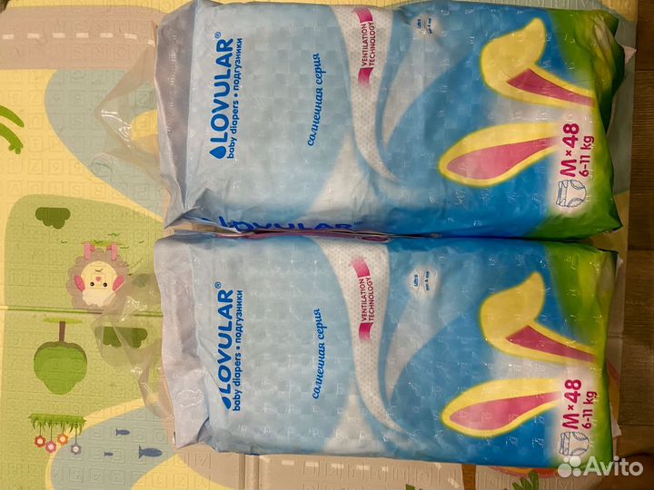 Подгузники lovular m 48шт 6-11кг