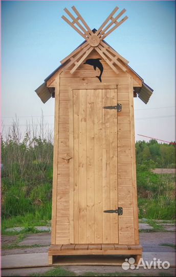 Уличный туалет деревянный ACC339