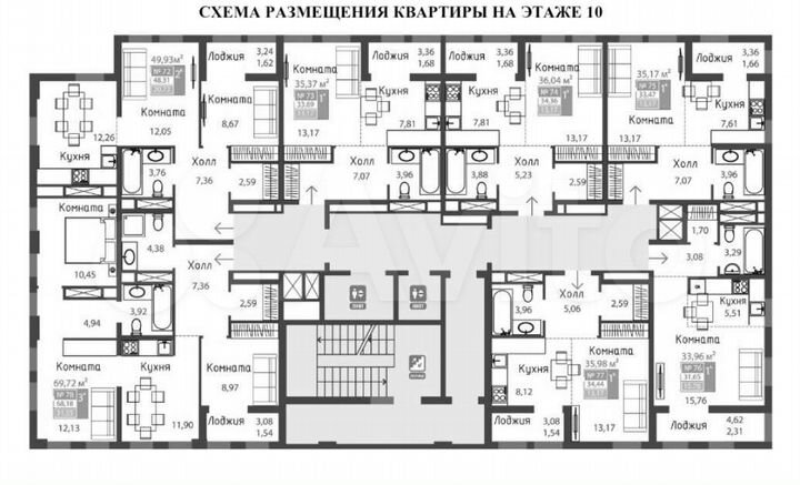 3-к. квартира, 70 м², 10/15 эт.
