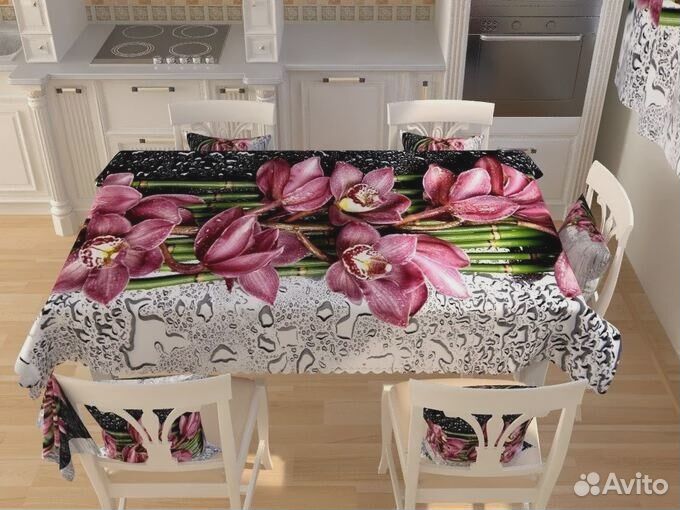 Фотоскатерть Цветы после дождя