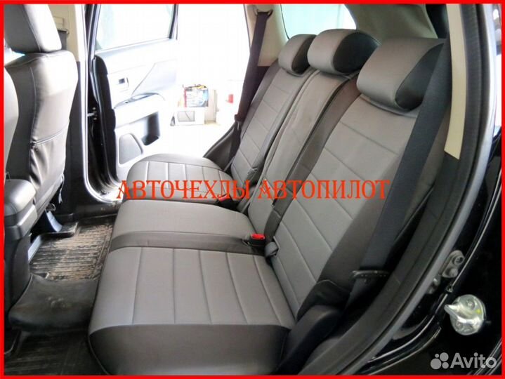 Чехлы Автопилот Mitsubishi L200 из экокожи чёр-сер