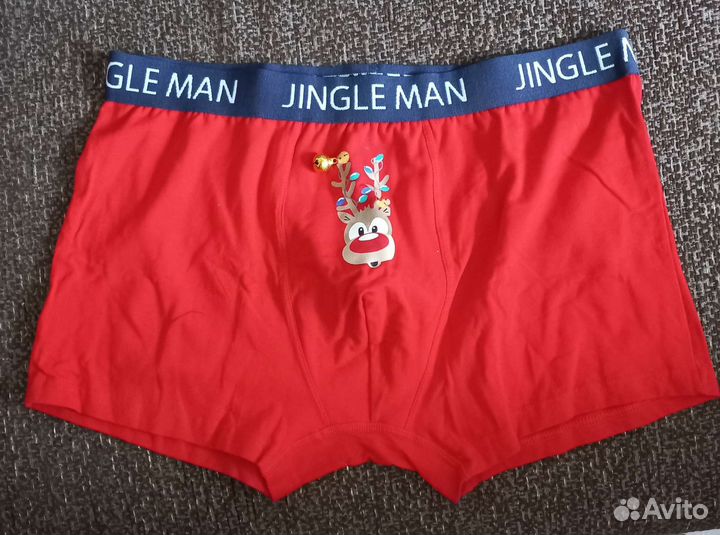 Мужские классные красные трусы с колокольчиком