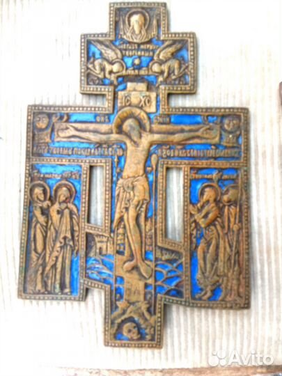 Крест Латунь 19 век. Иконы Латунь. Пластика