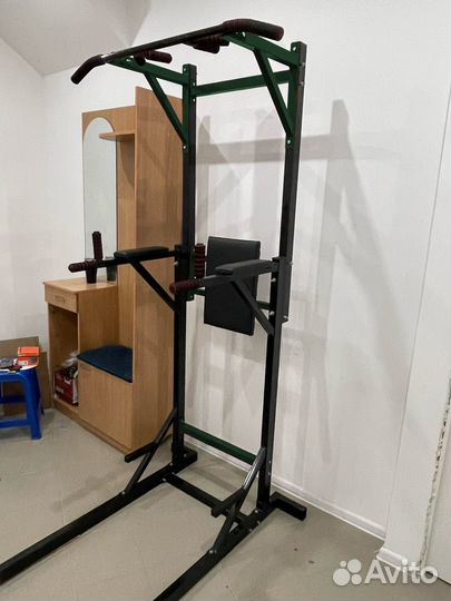 Турник брусья пресс 3 в 1 230 черный с зеленый