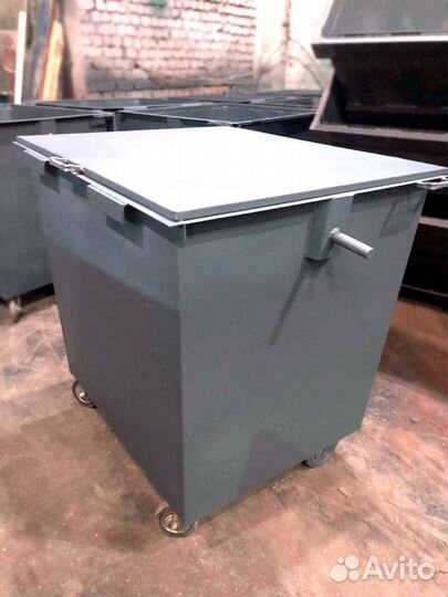 Мусорный контейнер 1100л. Серый