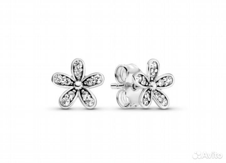 Серьги Pandora- маргаритки