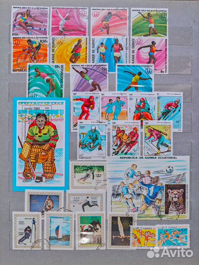 Марки почтовые иностранные, гашенные спорт