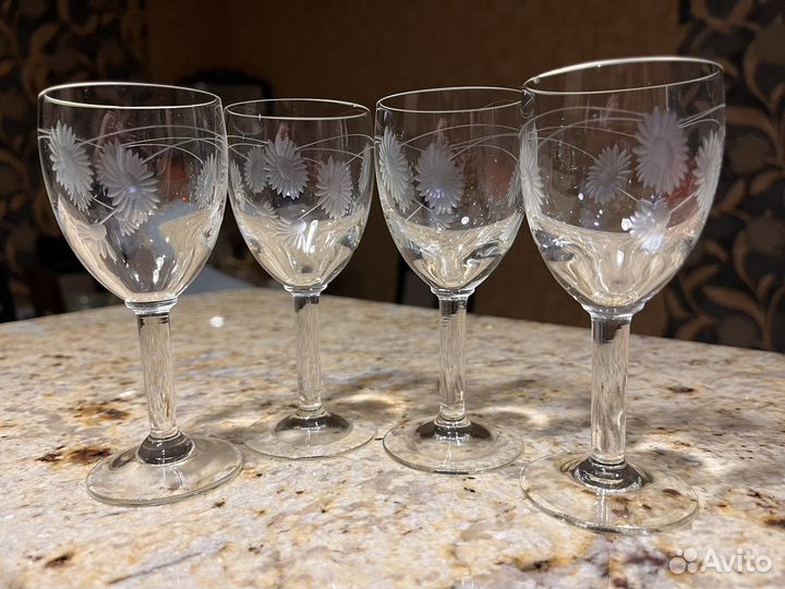 Бокалы фужеры рюмки цветное стекло СССР