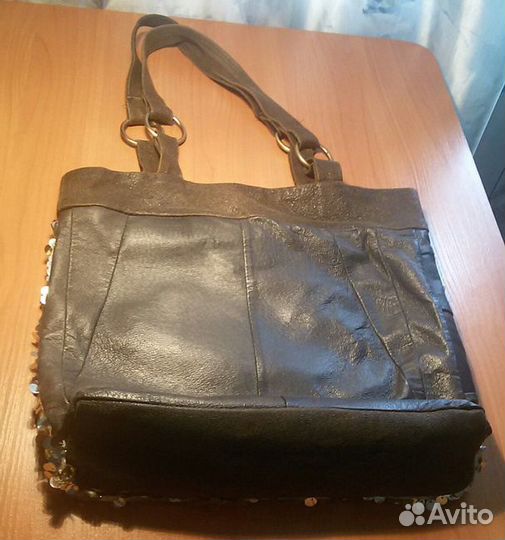 Сумка шоппер кожа Италия б/у хорошая