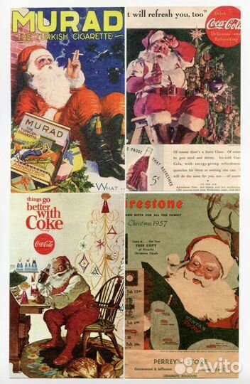 Бумага новогодняя скрапбукинг Дед Мороз