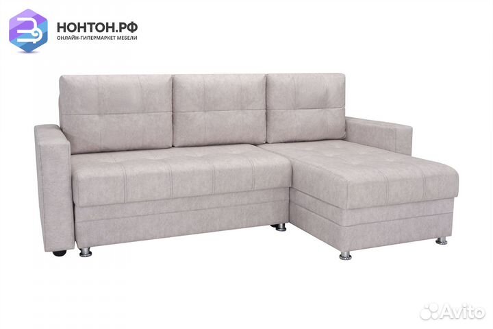 Диван угловой тик-так Гамбург светло-серый