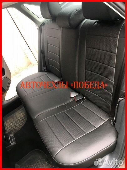 Чехлы Volkswagen Polo 1 из экокожи чёрные Классика