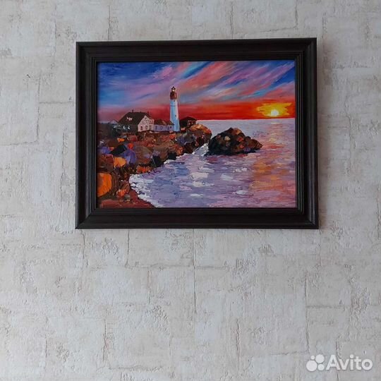Картина маслом Маяк