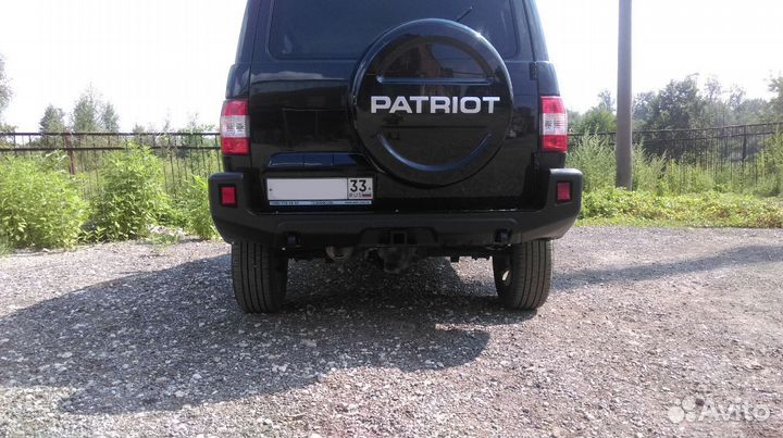 Силовой бампер задний с квадратом UAZ лифт, белый